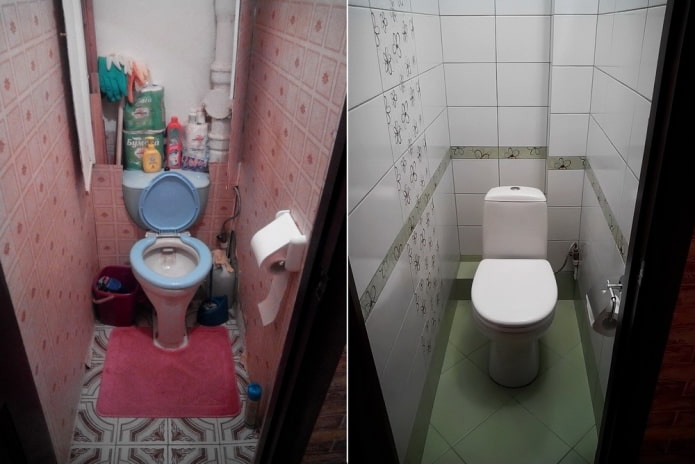Фото до и после ремонта туалета Фото до и после ремонта туалета