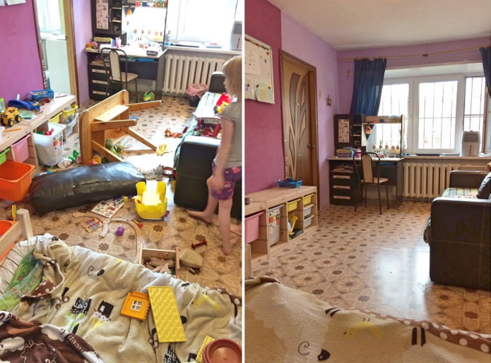Уборка детской до и после Уборка детской до и после