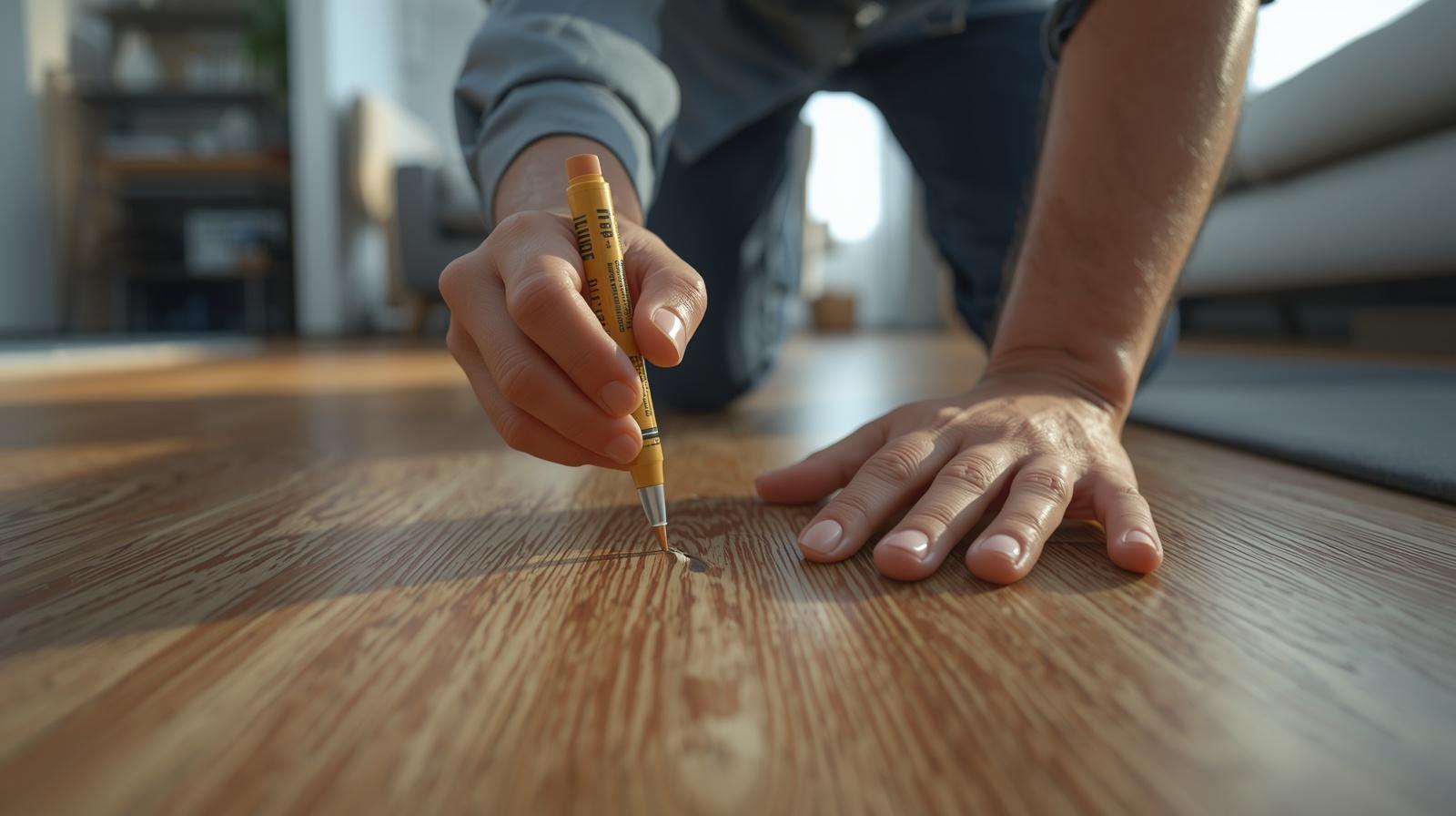 Використання воскового олівця для ремонту ламінату