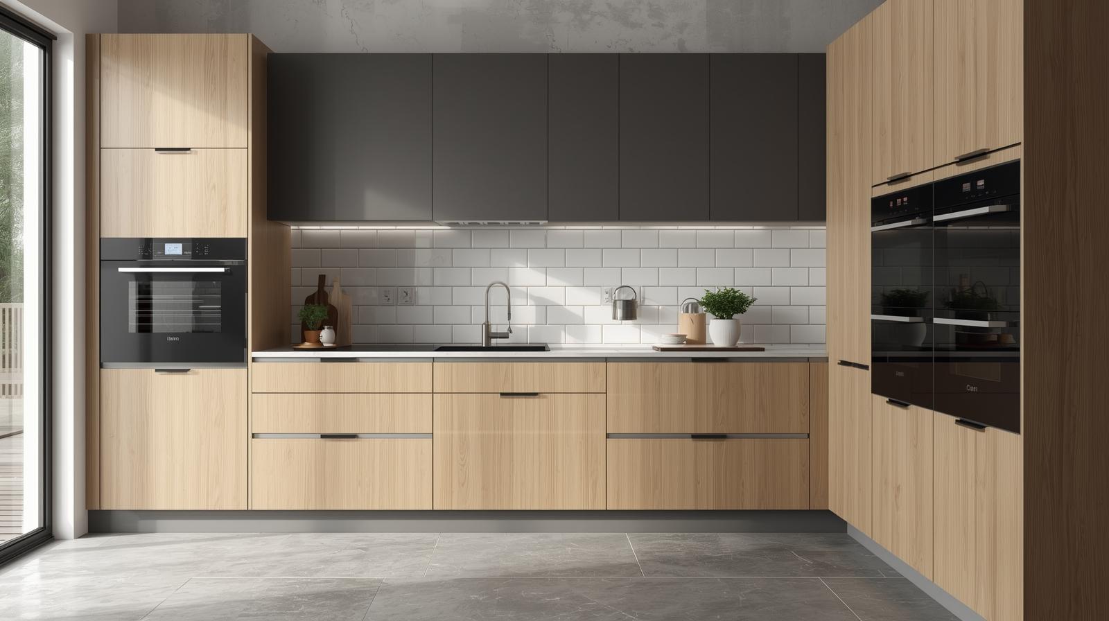 Меблі в кольорі дуб сонома в інтер'єрі вітальні